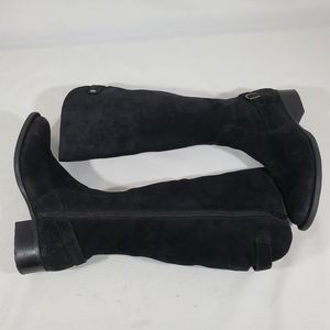 Born Black Suede Knee High Boots Women's Size 9.5 M. Block Heel, Full Side Zip.
